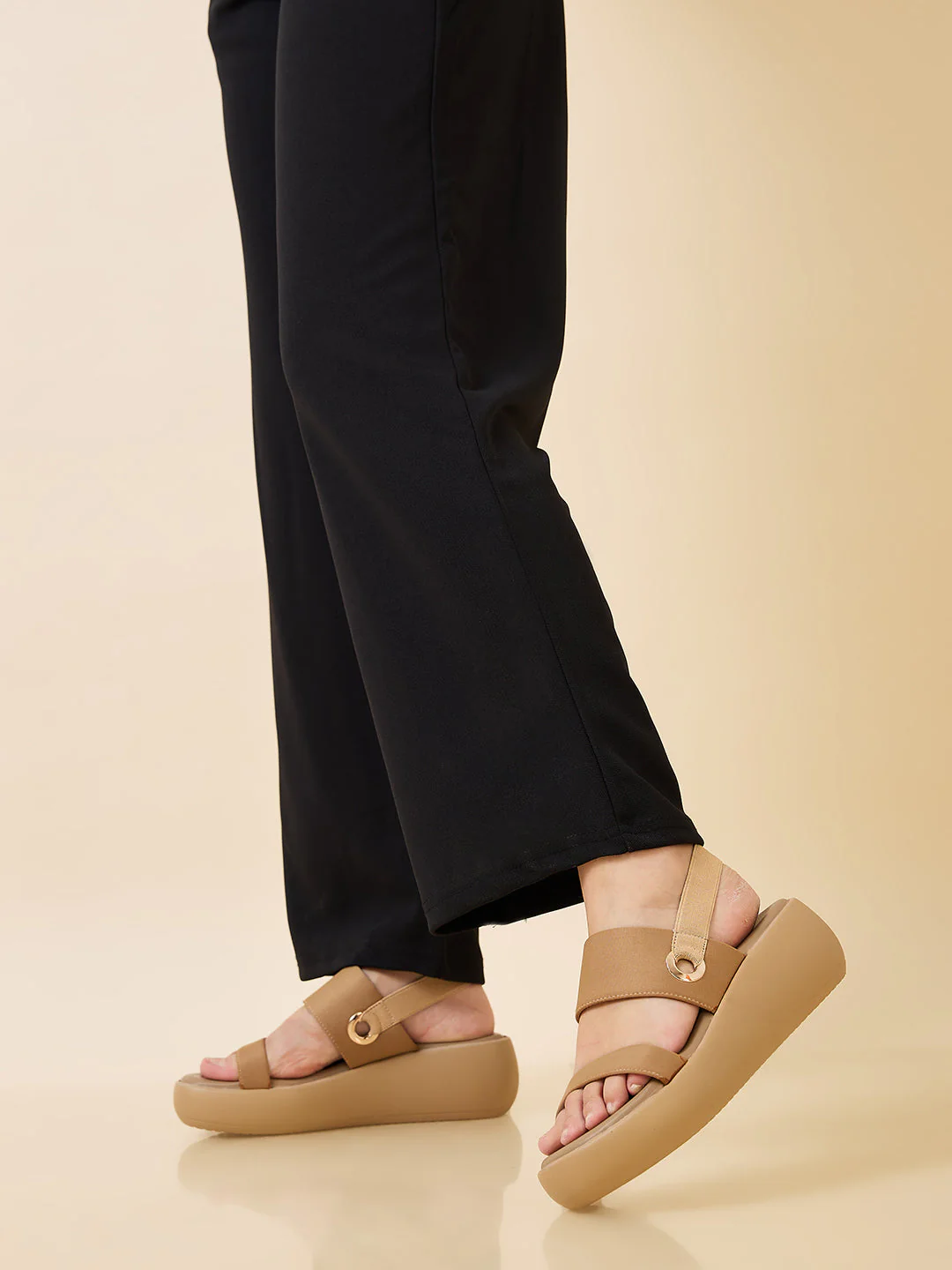 Regal Beige Women Casual Smart Wedges